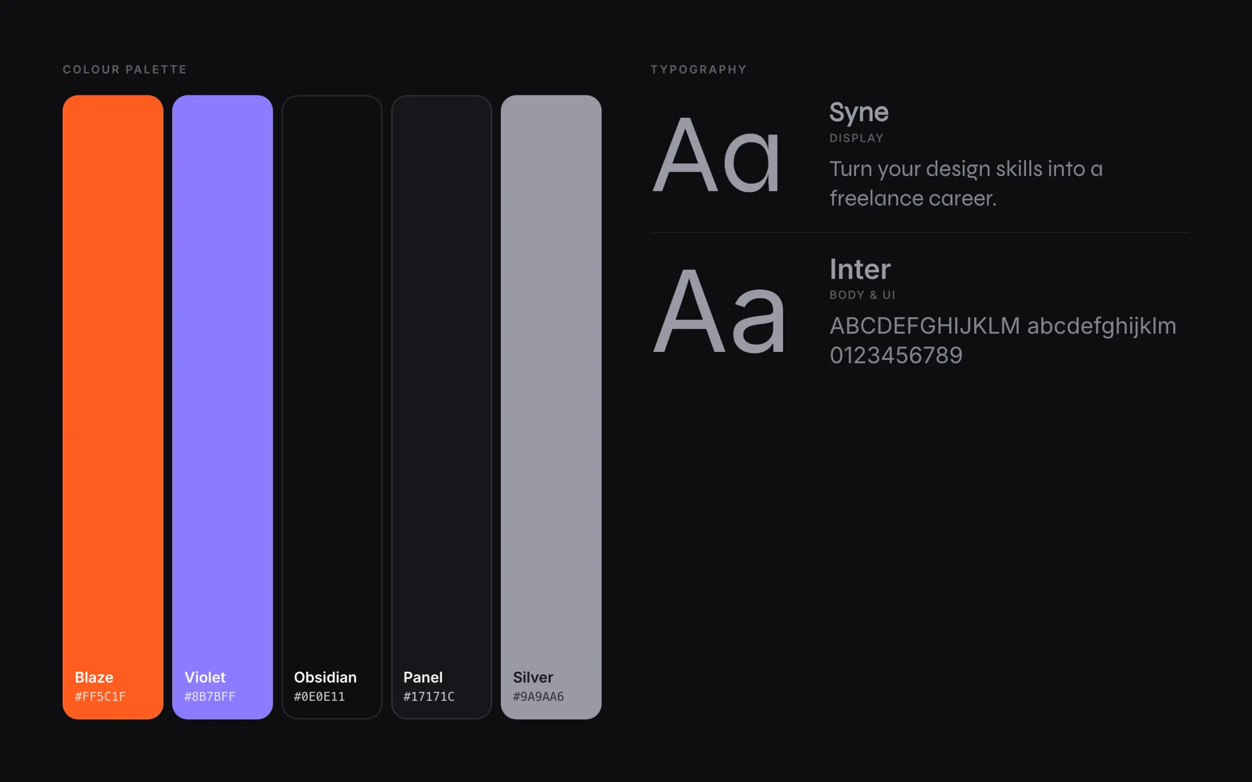 Pixel to Paycheck: colour palette and typography