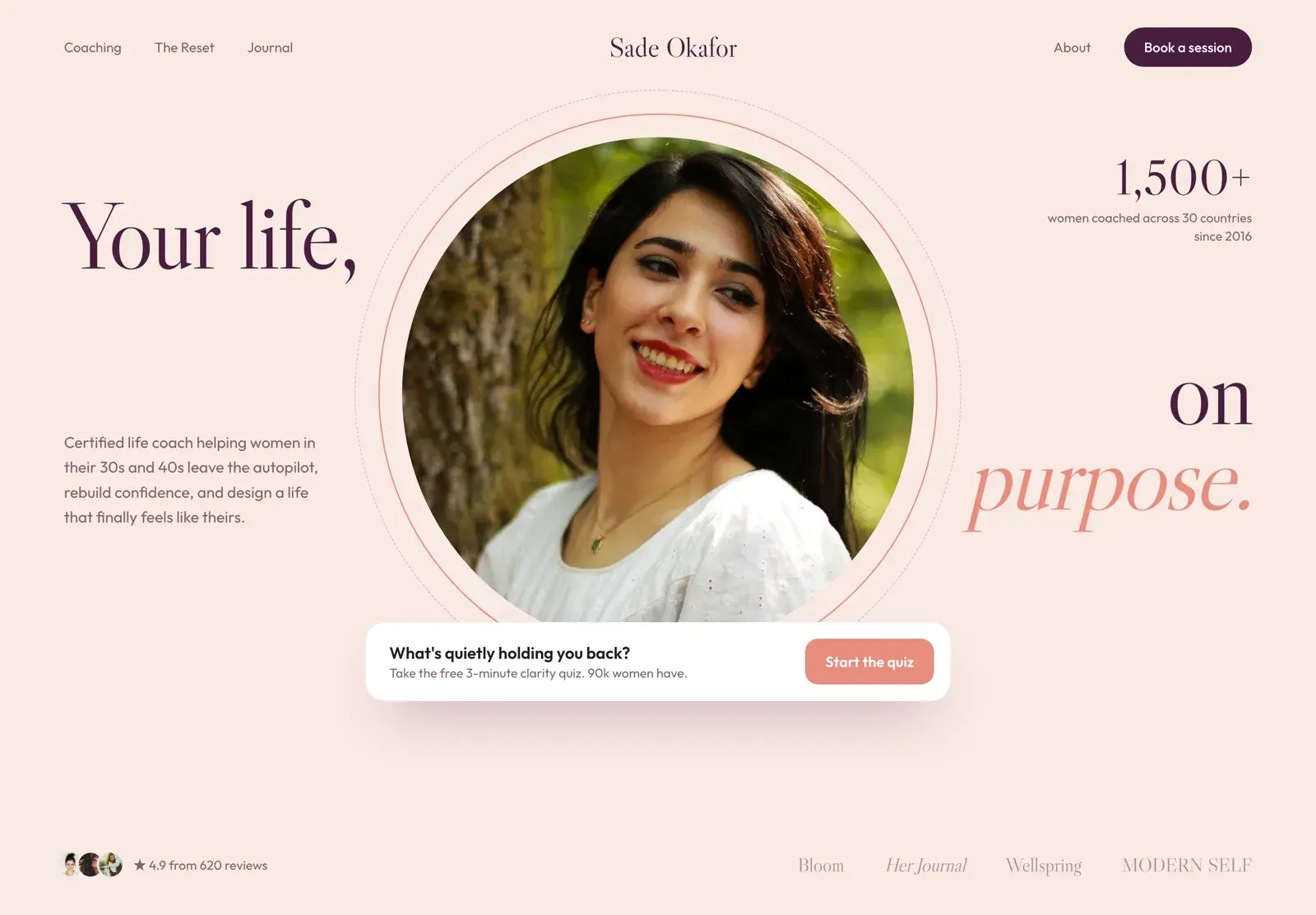 Sade Okafor landing page concept