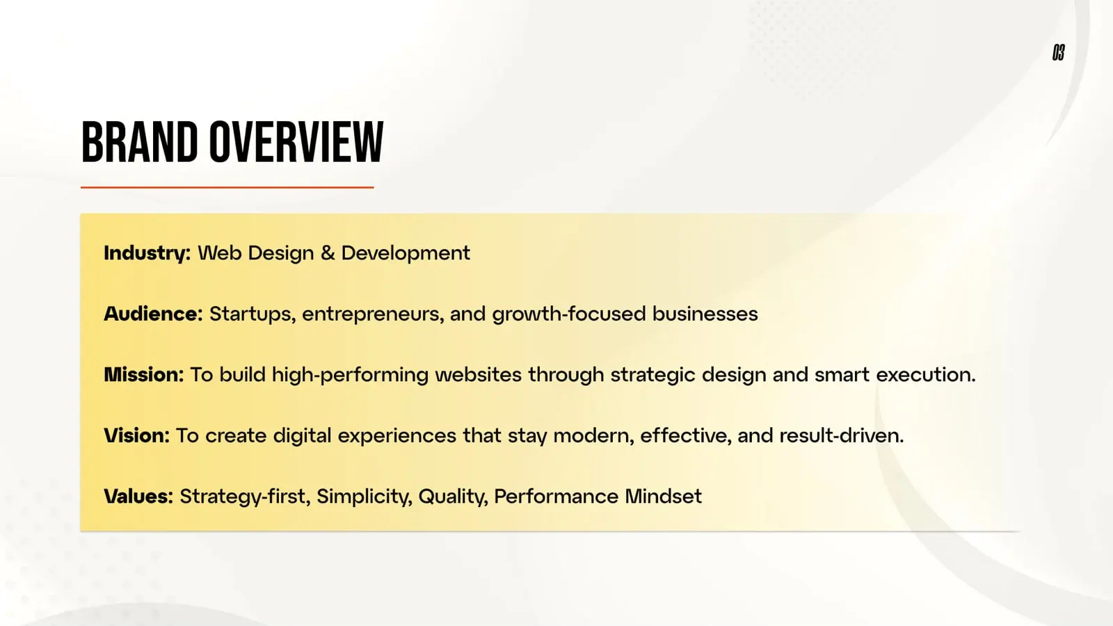 Ayman Tamim brand guideline, page 3: Brand overview