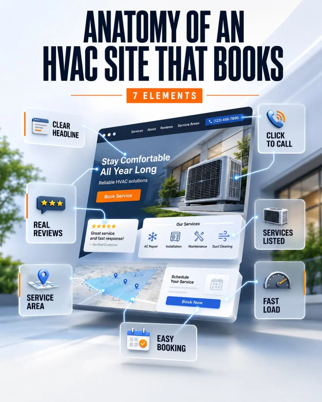 WebGuider post: Anatomy of an HVAC site that books